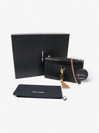 Saint Laurent Kate Tassel Black Embossed Leather Medium