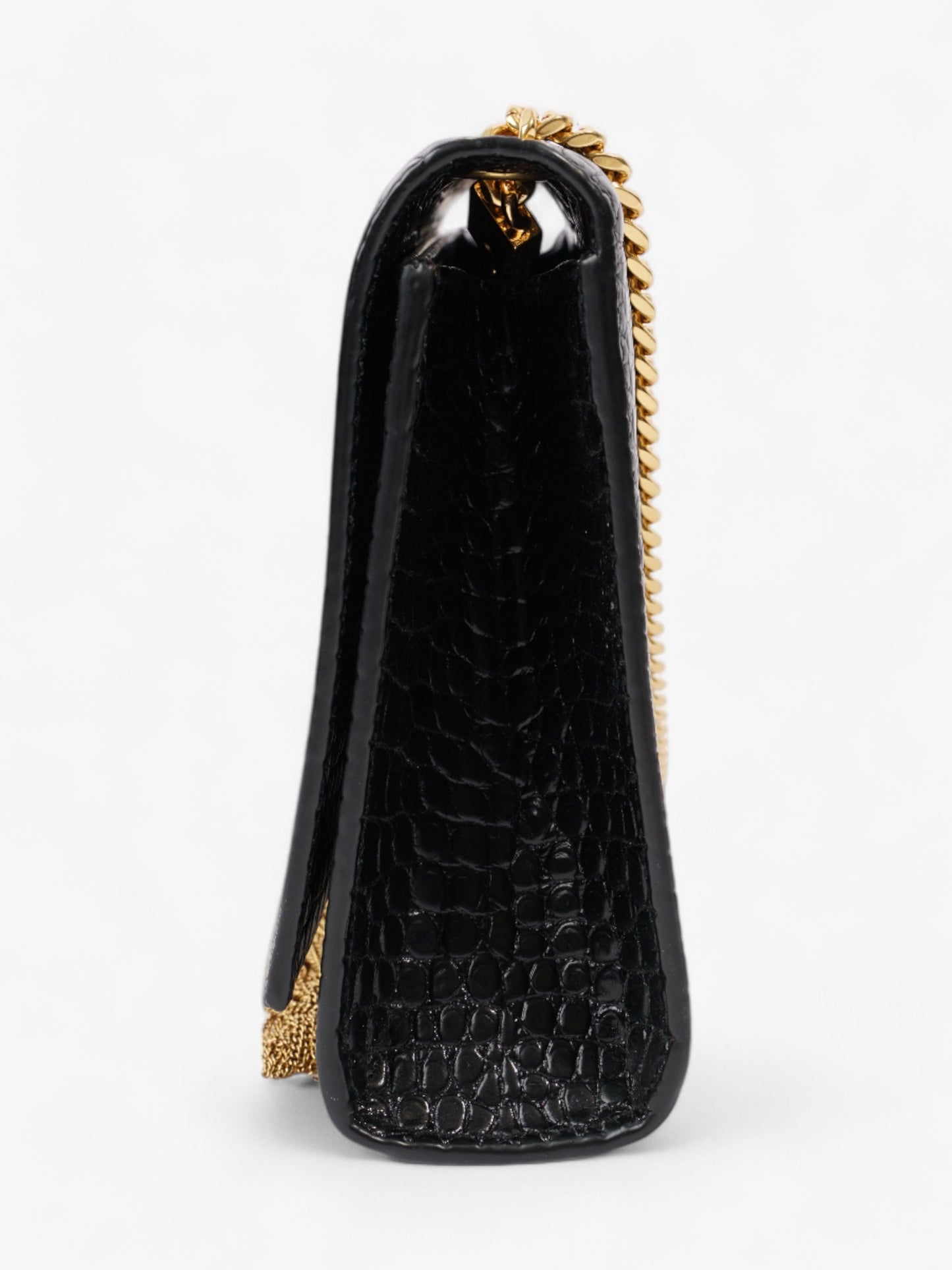 Saint Laurent Kate Tassel Black Embossed Leather Medium