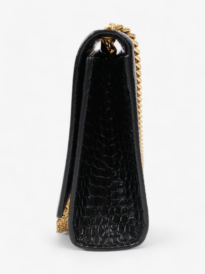 Saint Laurent Kate Tassel Black Embossed Leather Medium