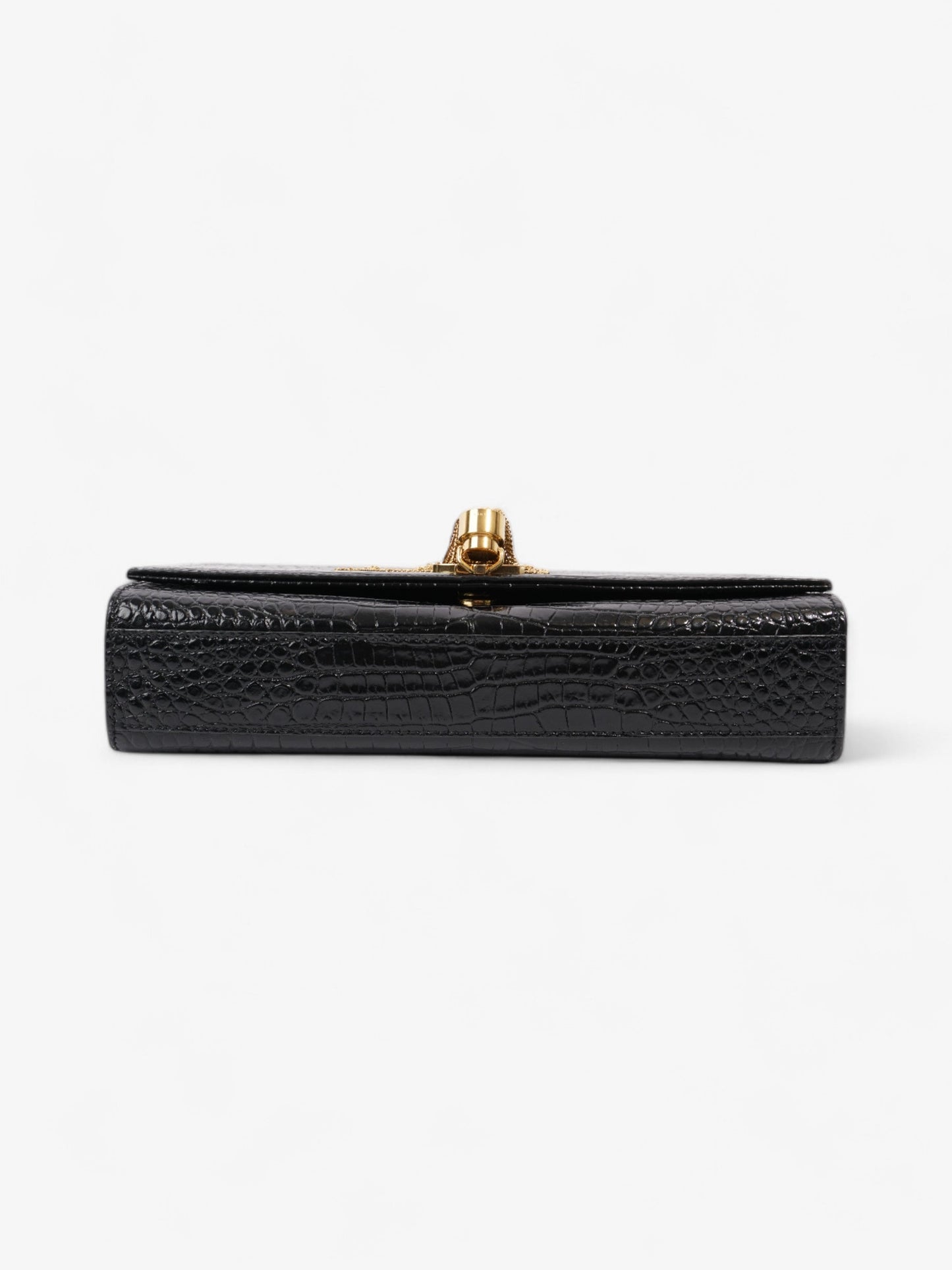 Saint Laurent Kate Tassel Black Embossed Leather Medium