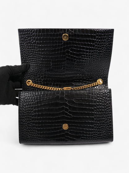 Saint Laurent Kate Tassel Black Embossed Leather Medium