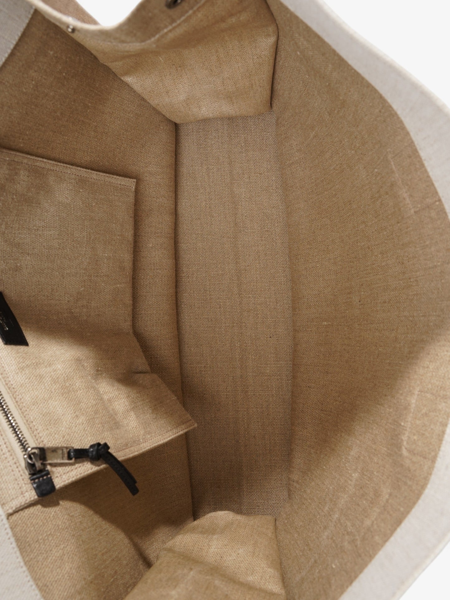 Saint Laurent Rive Gauche Tote White / Beige Cotton Large