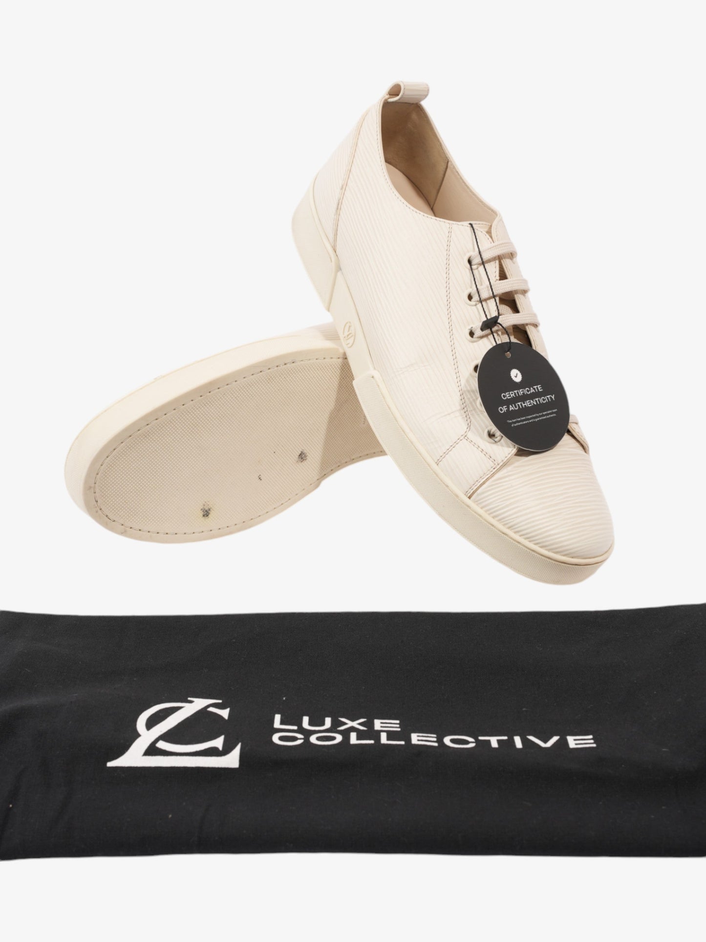 Louis Vuitton Low Top Sneaker White Epi Leather EU 41.5 UK 7.5
