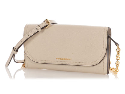 Burberry Cream Leather Clutch