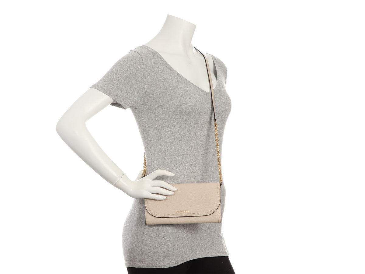 Burberry Cream Leather Clutch
