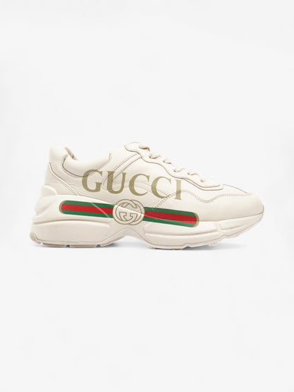 Gucci Rython Sneakers Beige / Green / Red Leather EU 38 UK 5