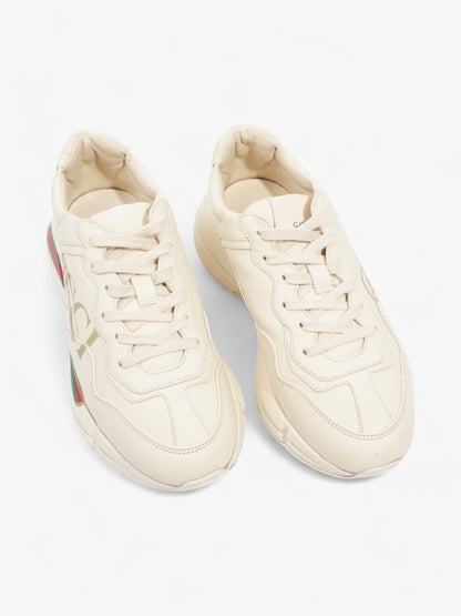 Gucci Rython Sneakers Beige / Green / Red Leather EU 38 UK 5