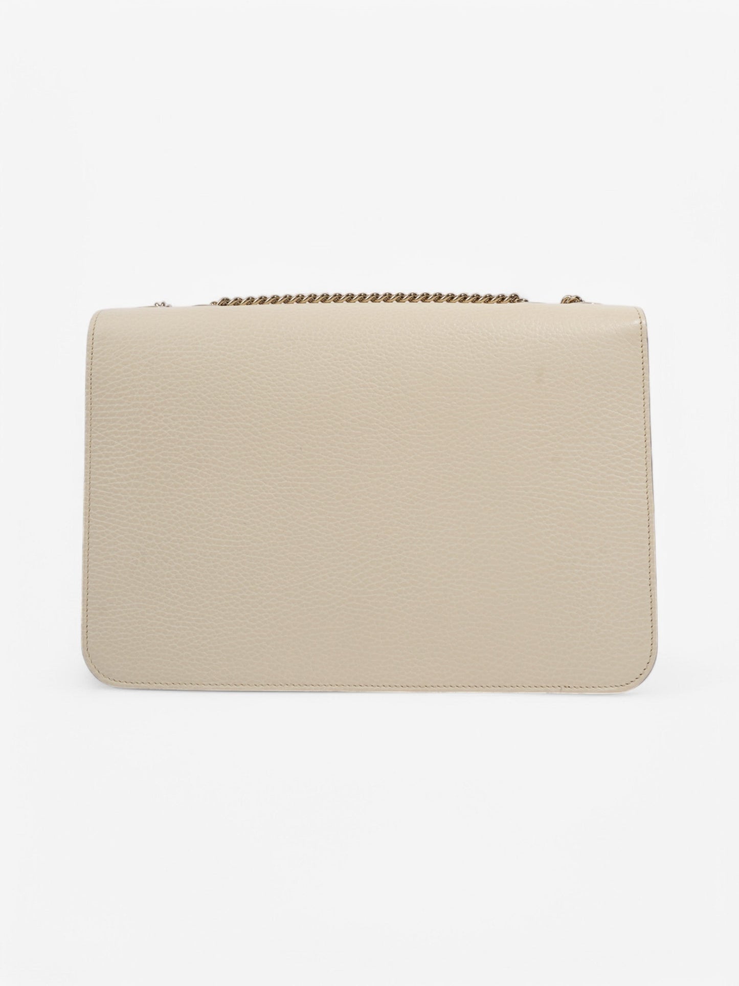 Gucci Dollar Interlocking G Ivory Calfskin Leather Medium