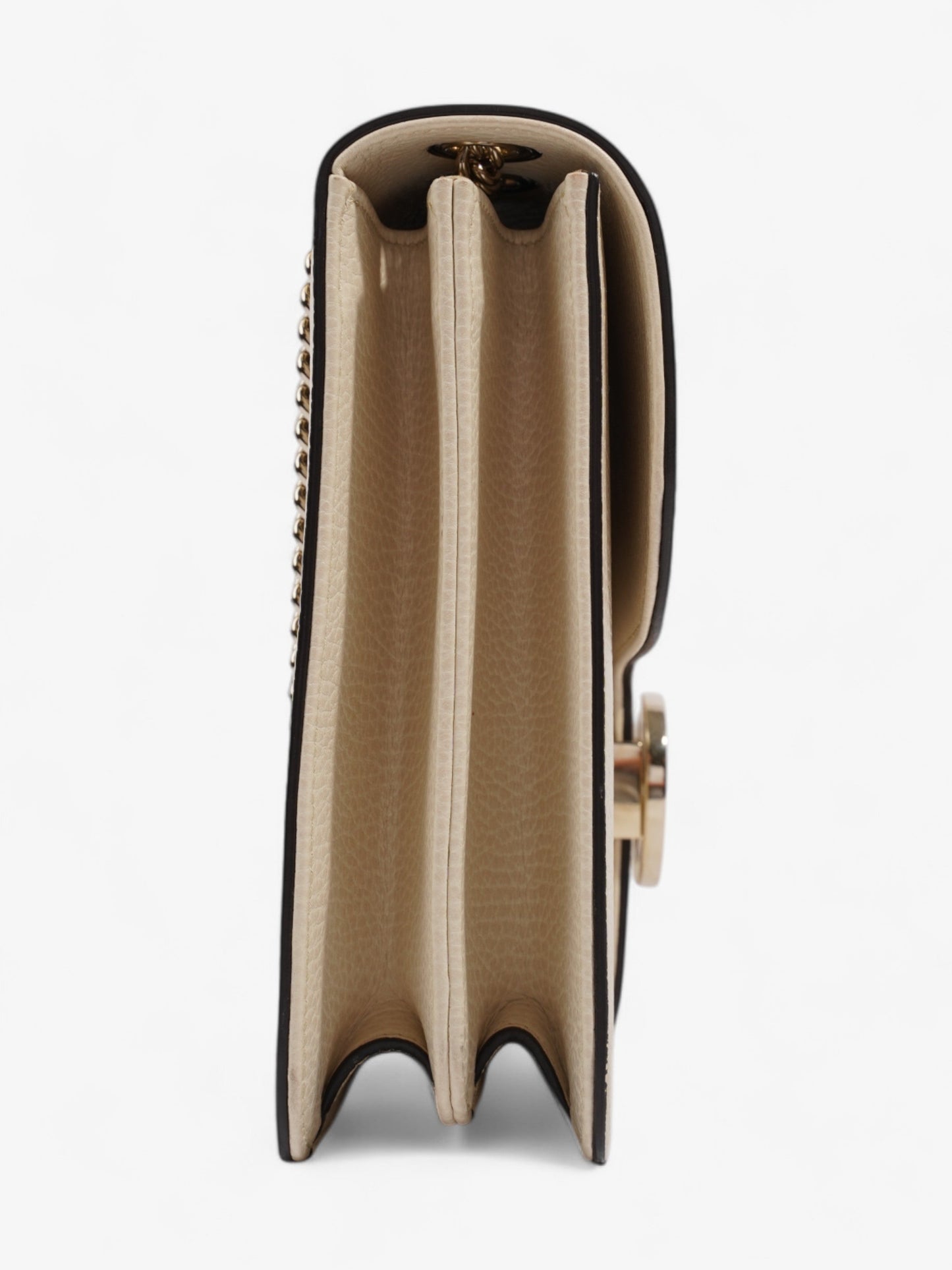 Gucci Dollar Interlocking G Ivory Calfskin Leather Medium