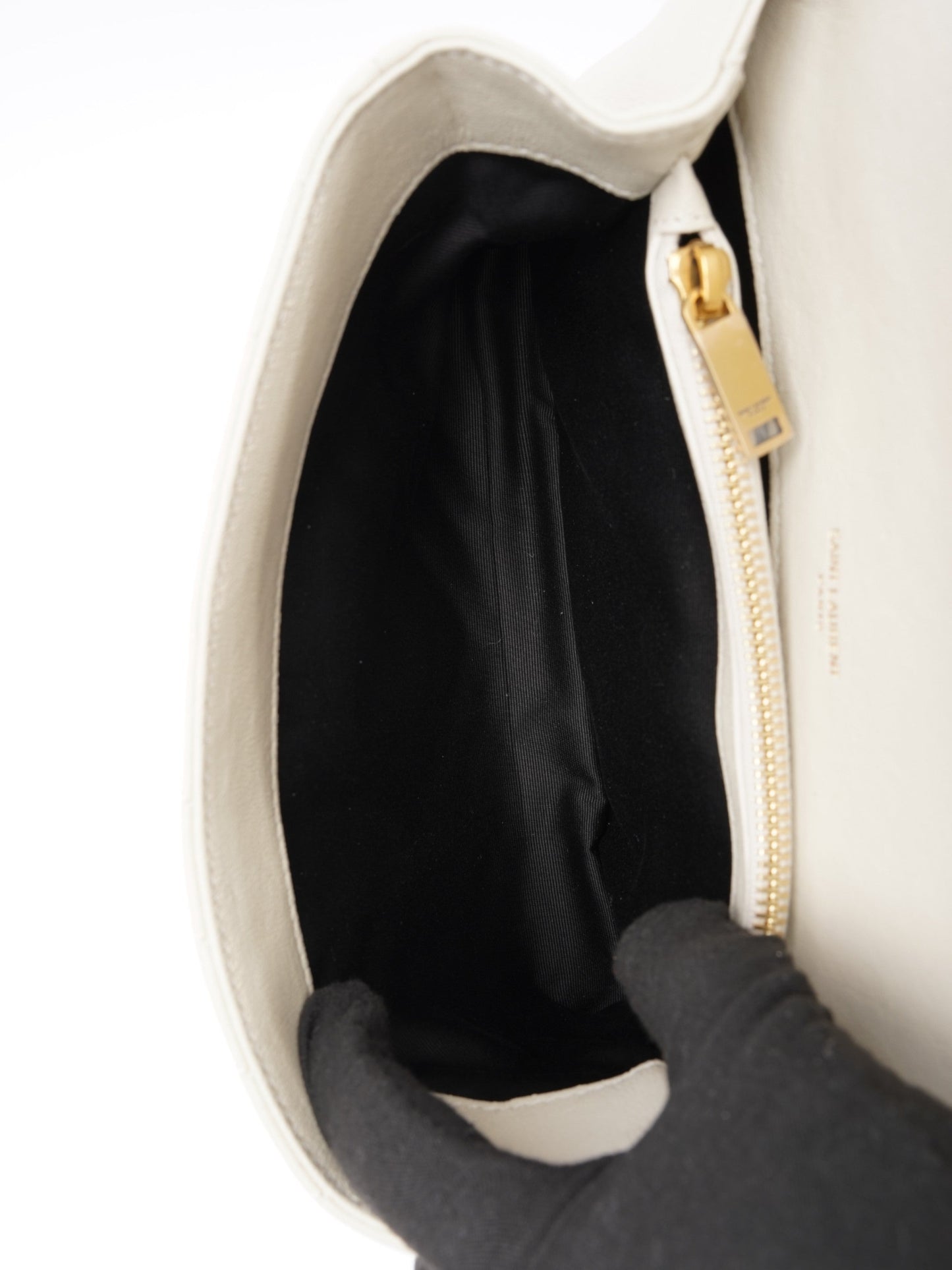 Saint Laurent College Medium Cream Leather