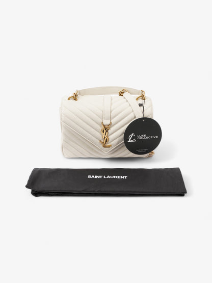 Saint Laurent College Medium Cream Leather
