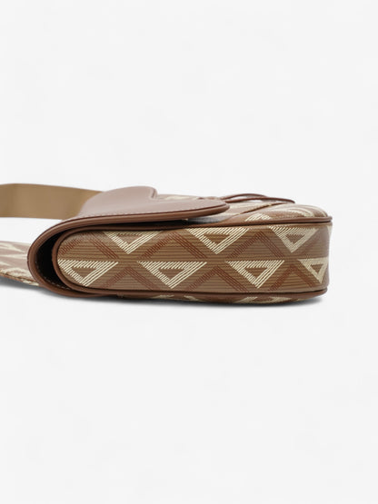Christian Dior Saddle Bag CD Diamond Coffee Coated Canvas