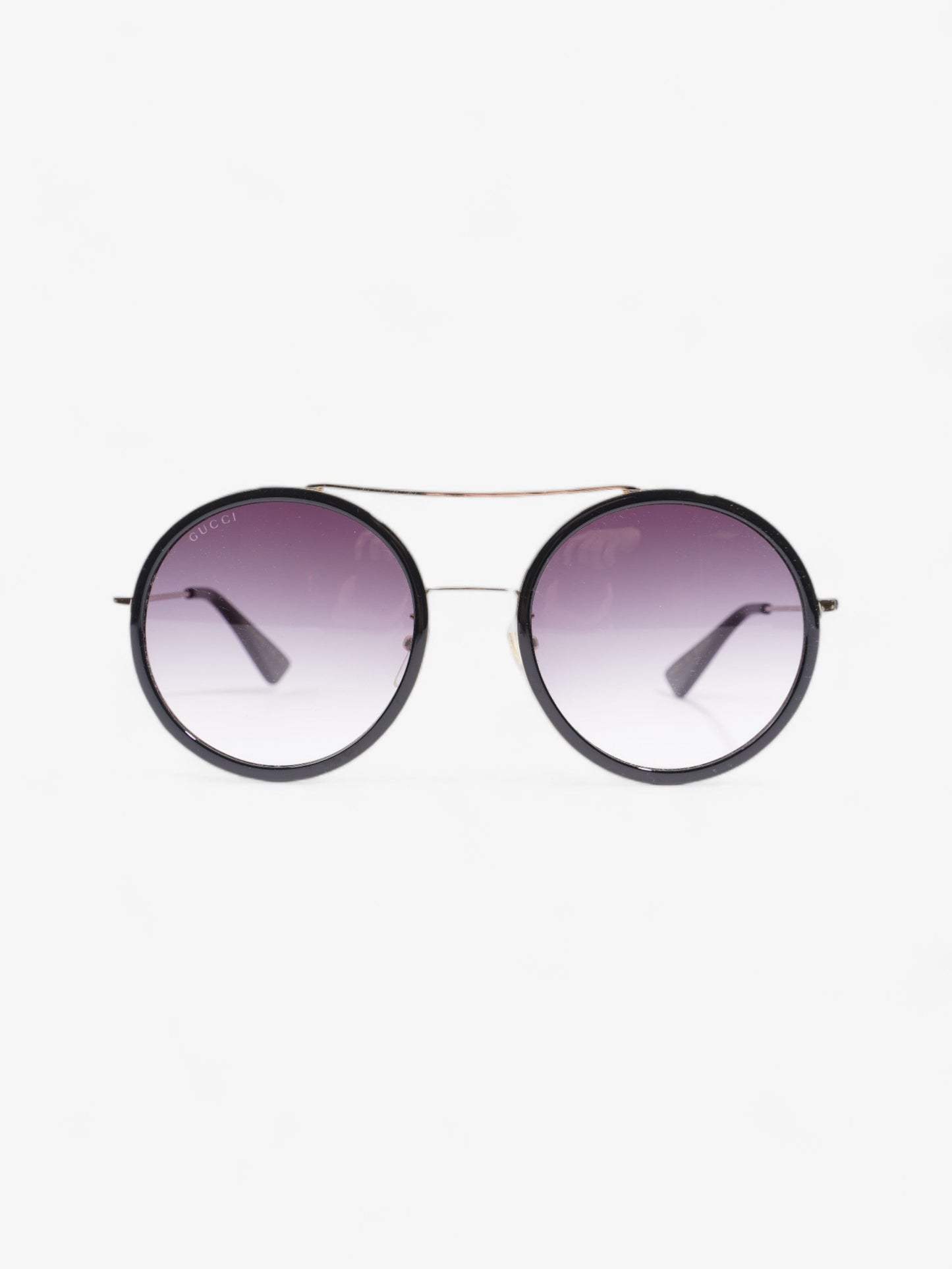 Gucci Round Sunglasses Black Acetate 140mm