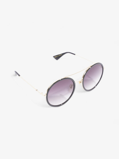 Gucci Round Sunglasses Black Acetate 140mm