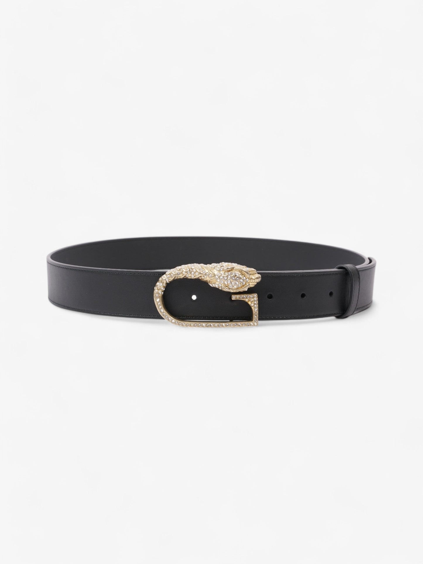 Gucci G Tiger Belt Black / Gold Leather 95cm / 38"