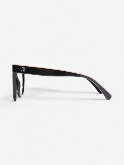 Chanel CC Butterfly Sunglasses Black / Beige Acetate 140mm
