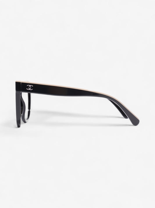 Chanel CC Butterfly Sunglasses Black / Beige Acetate 140mm