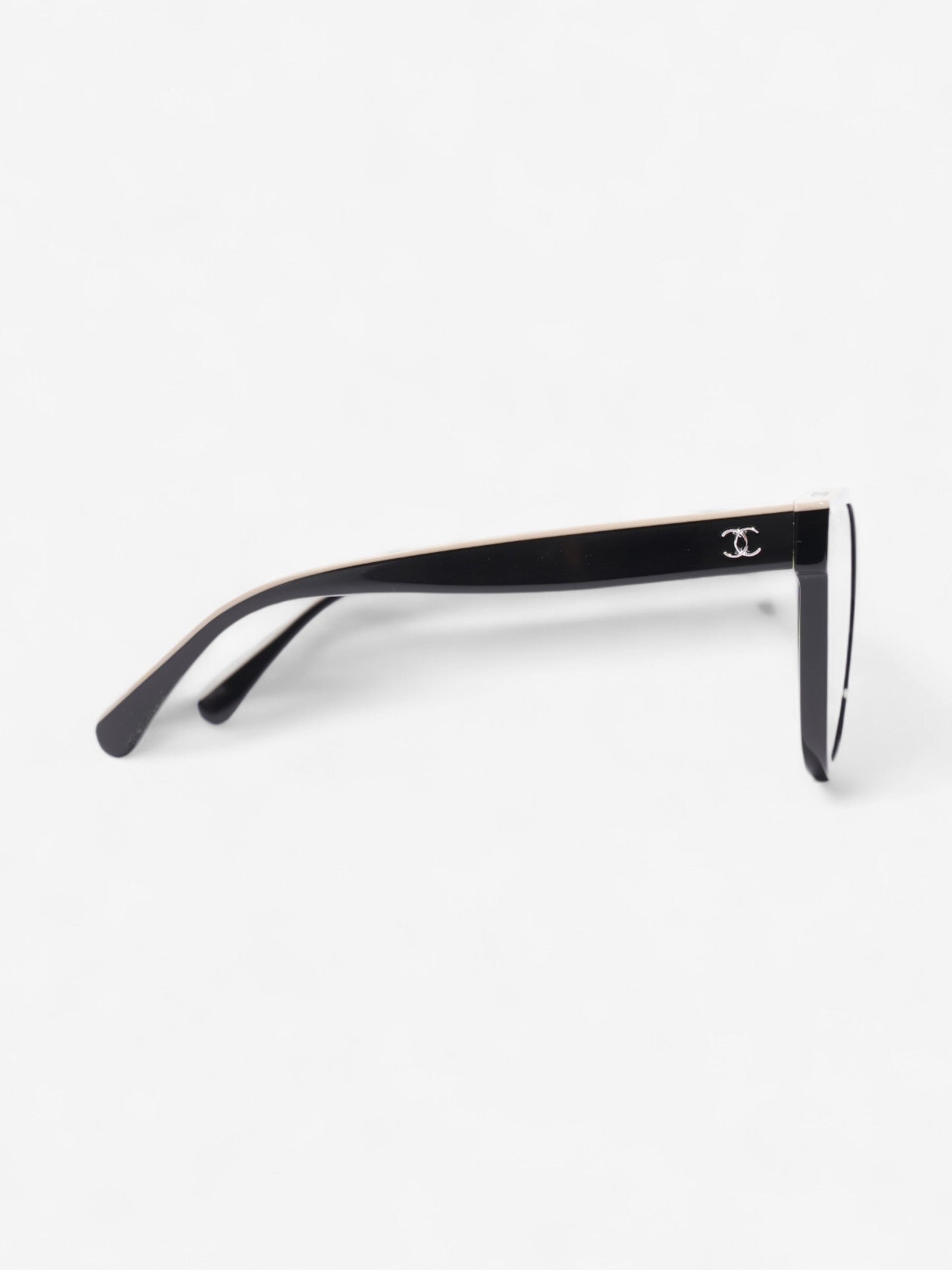 Chanel CC Butterfly Sunglasses Black / Beige Acetate 140mm