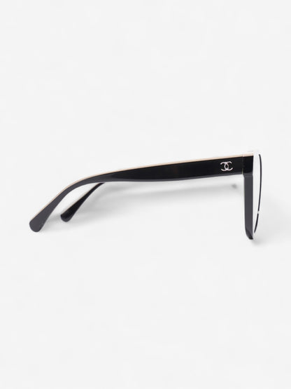Chanel CC Butterfly Sunglasses Black / Beige Acetate 140mm