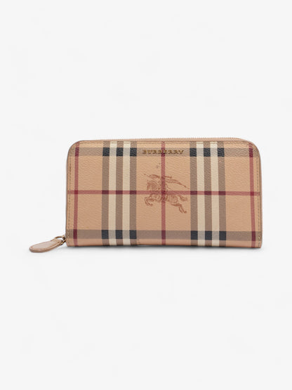 Burberry Zip Around Wallet Haymarket Check Canvas
