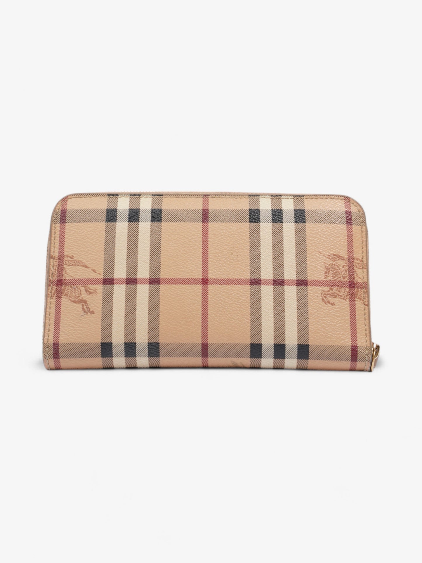 Burberry Zip Around Wallet Haymarket Check Canvas
