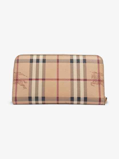 Burberry Zip Around Wallet Haymarket Check Canvas