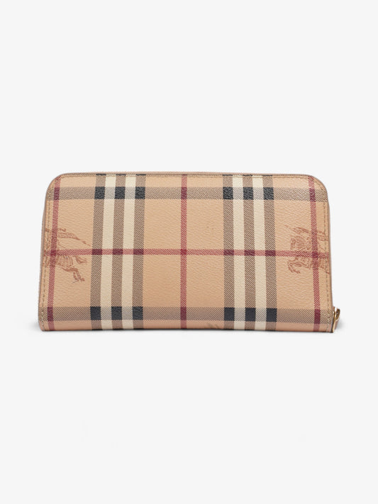 Burberry Zip Around Wallet Haymarket Check Canvas