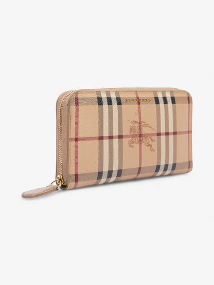 Burberry Zip Around Wallet Haymarket Check Canvas