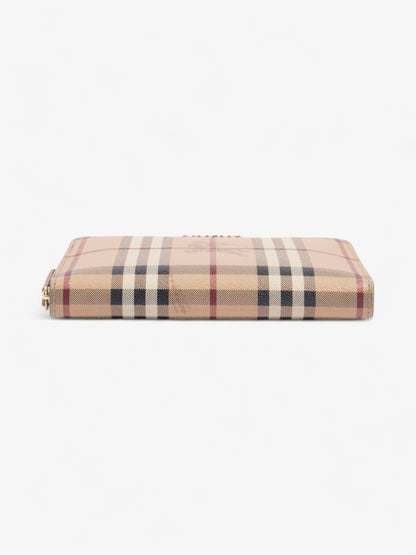 Burberry Zip Around Wallet Haymarket Check Canvas