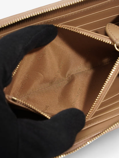 Burberry Zip Around Wallet Haymarket Check Canvas