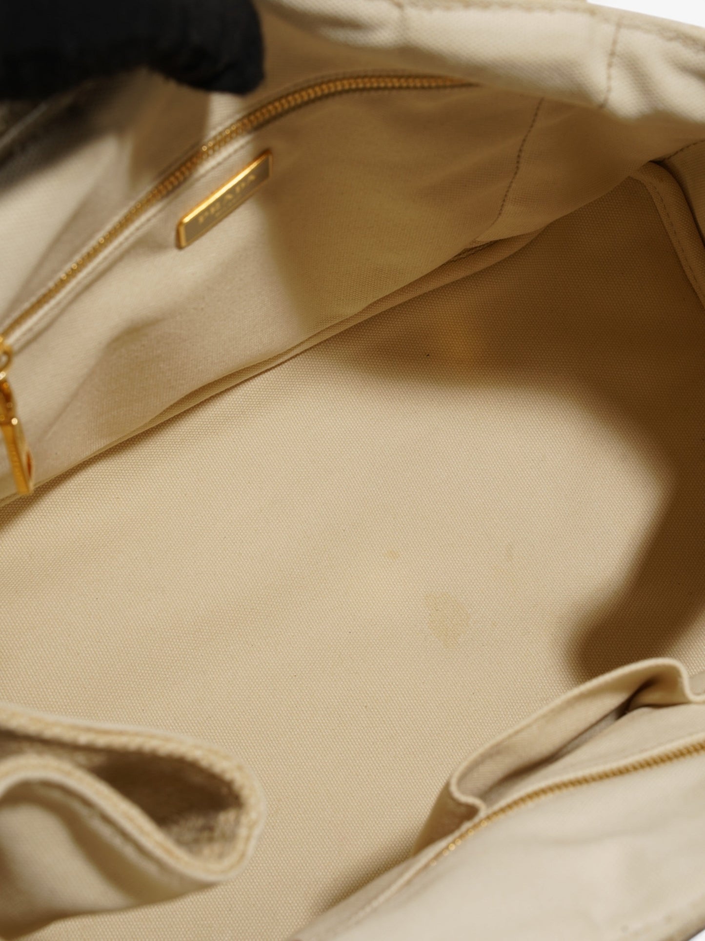 Prada Canapa Tote Cream Canvas Large