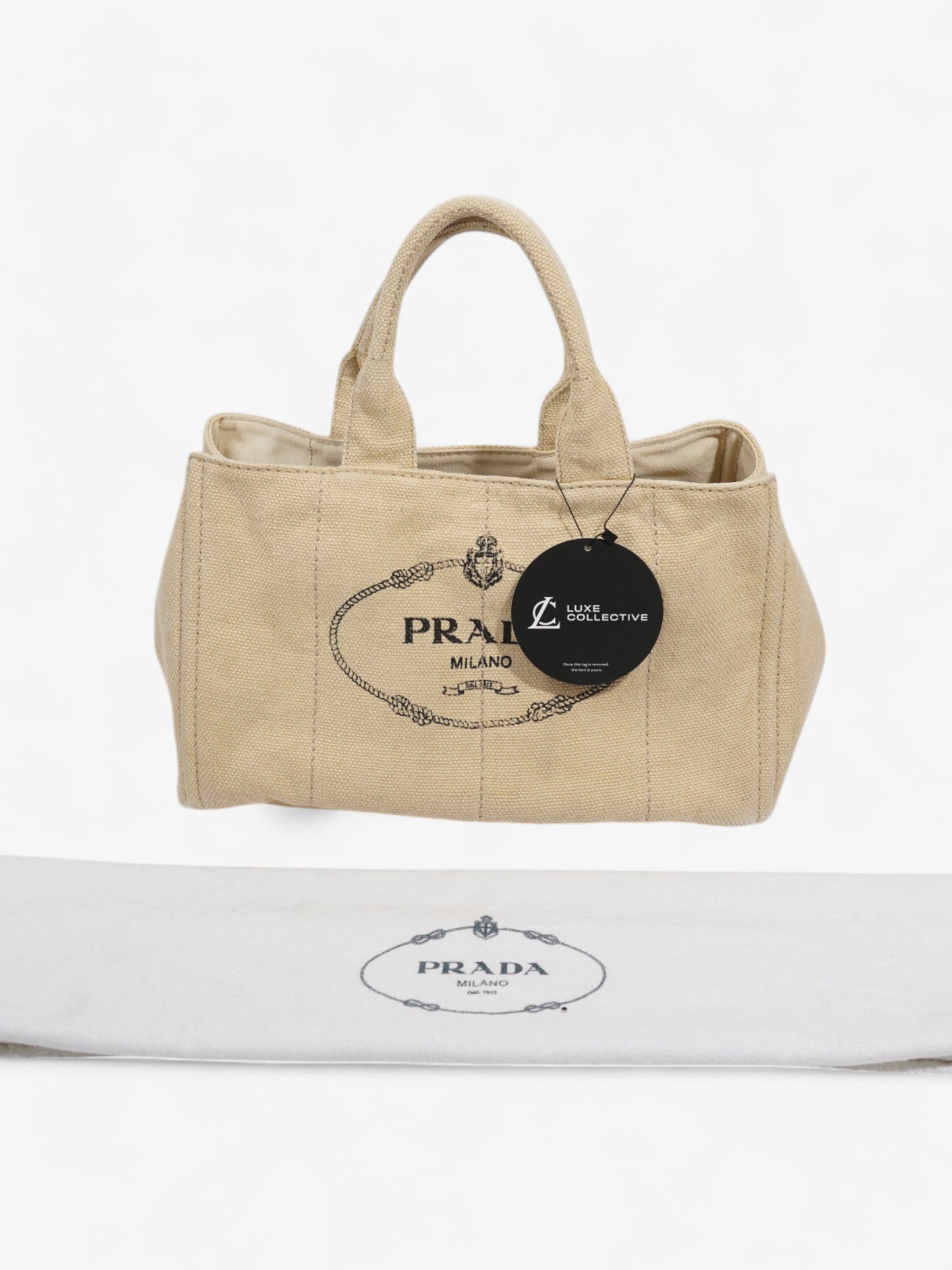 Prada Canapa Tote Cream Canvas Large