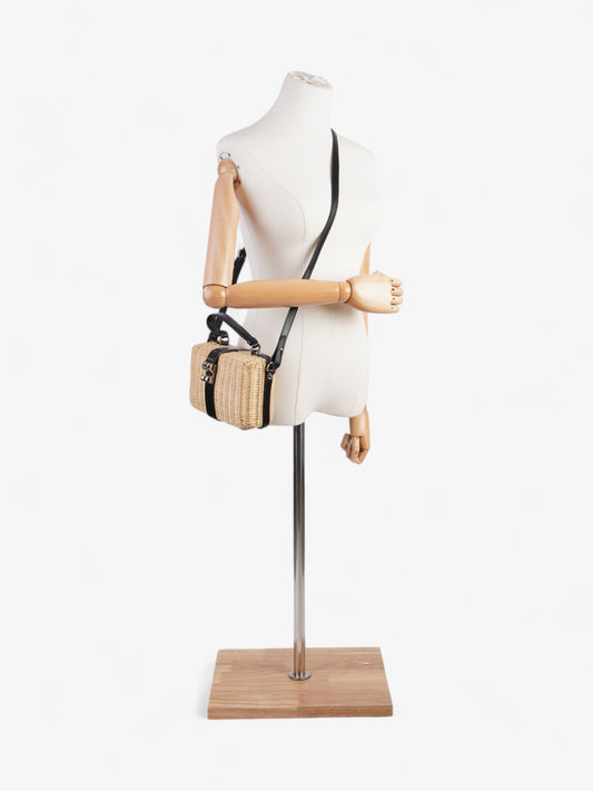 Prada Wicker Top Handle Black / Natural Wicker