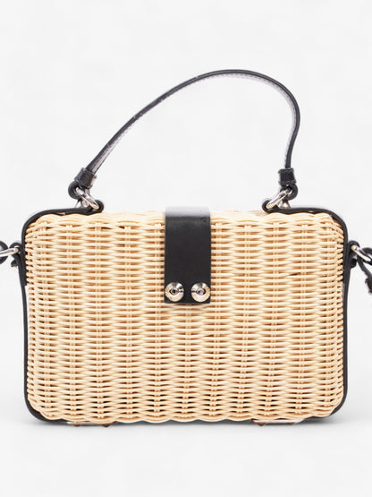 Prada Wicker Top Handle Black / Natural Wicker