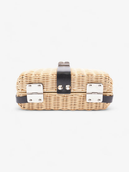 Prada Wicker Top Handle Black / Natural Wicker