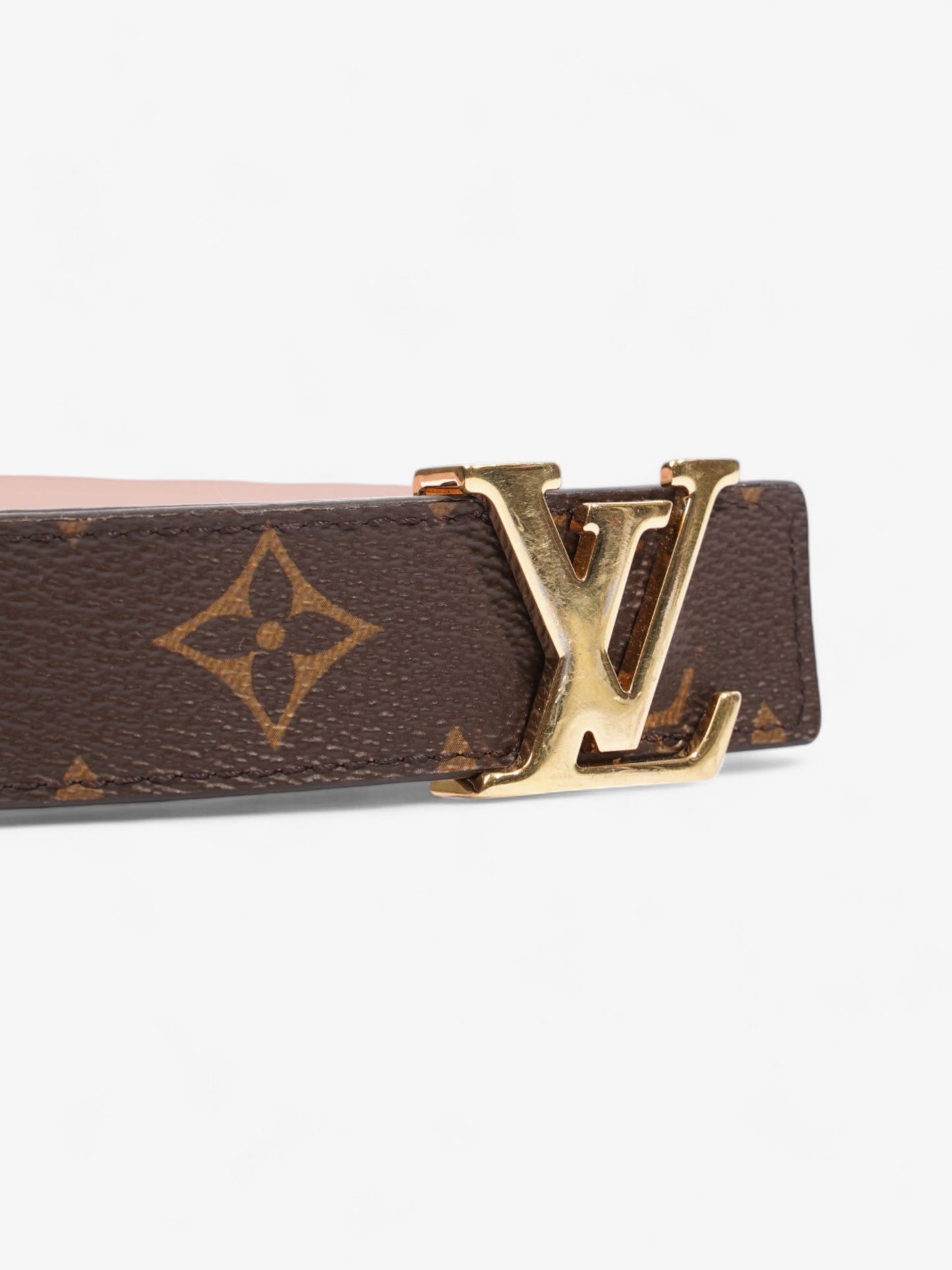 Louis Vuitton LV Initiales Reversible Belt Monogram / Rose Ballerine Coated Canvas 80cm / 32"