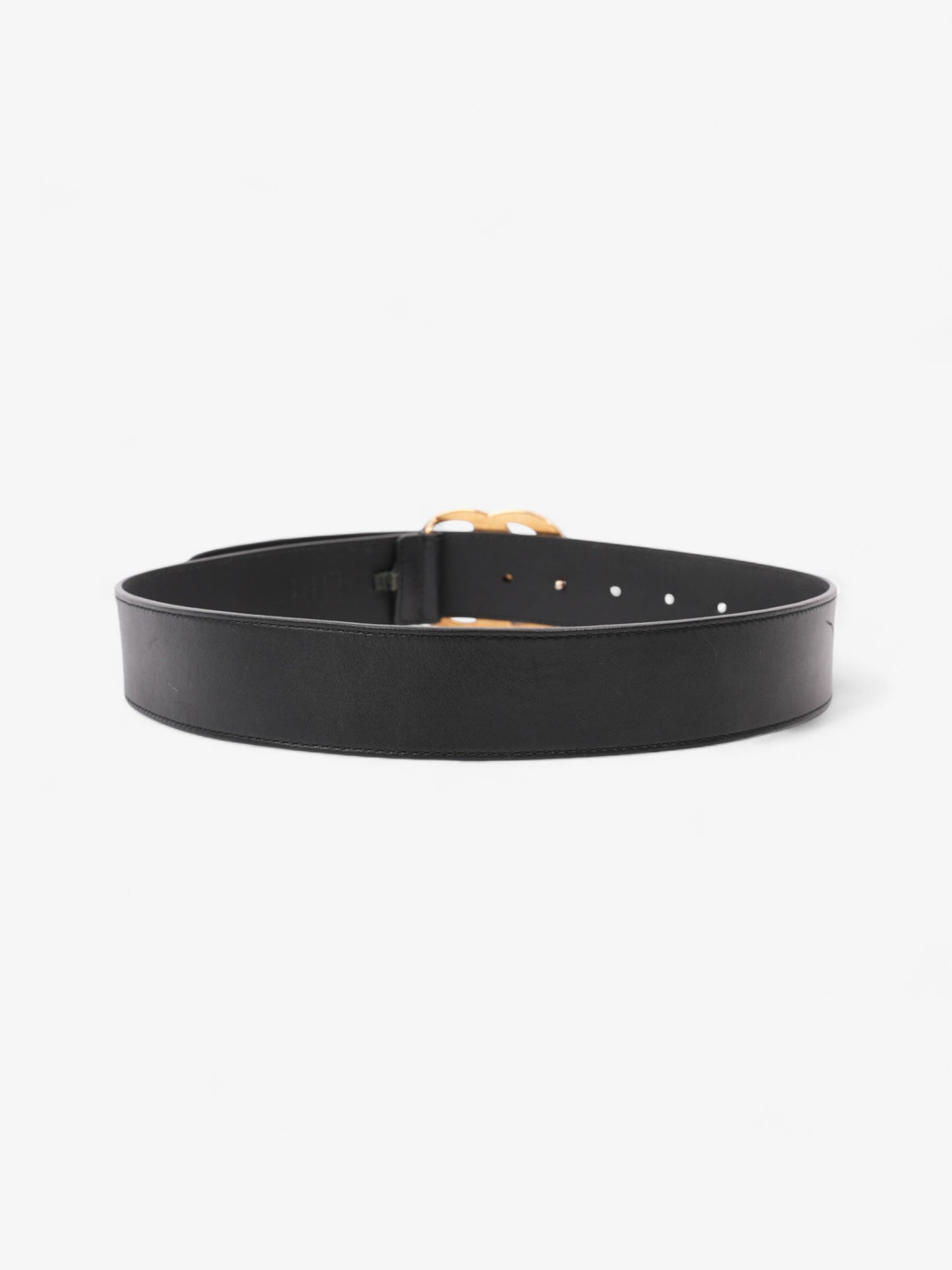 Gucci GG Marmont 2015 Re-Edition Wide Belt Black / Gold Leather 75cm / 30"