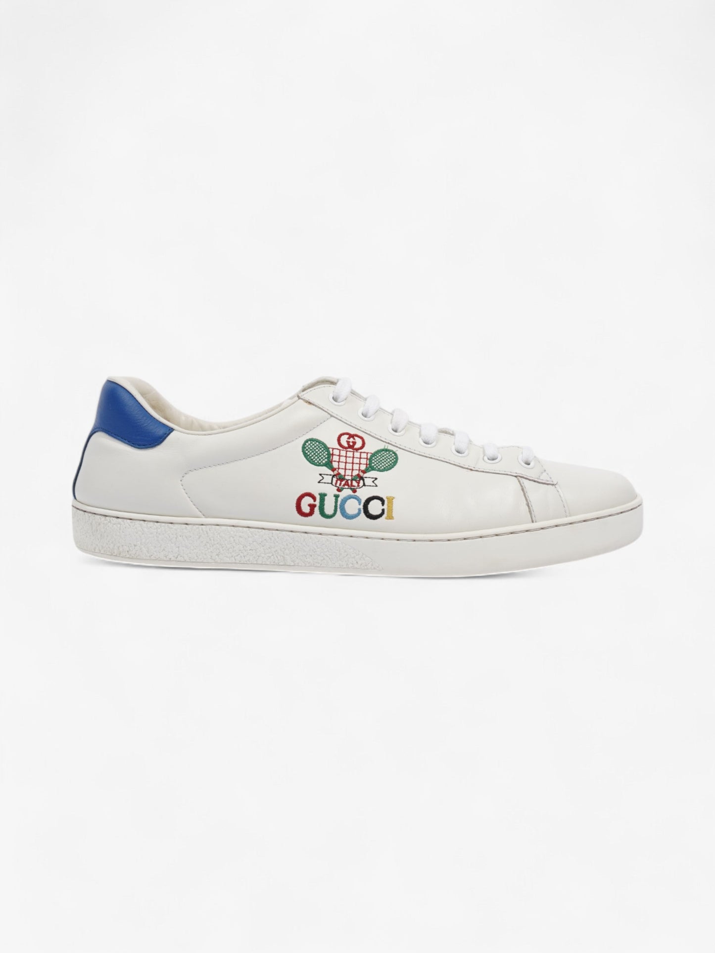 Gucci Ace Sneakers with Tennis White / Blue Leather EU 44 UK 10