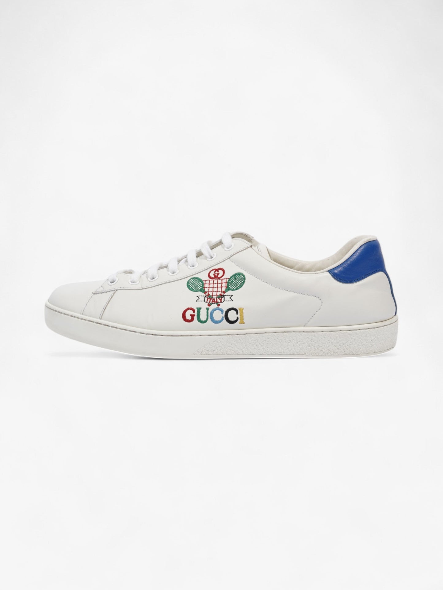 Gucci Ace Sneakers with Tennis White / Blue Leather EU 44 UK 10