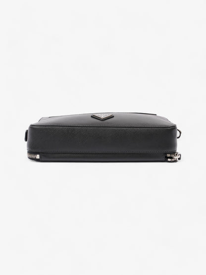 Prada Zipped Clutch Black Saffiano Leather