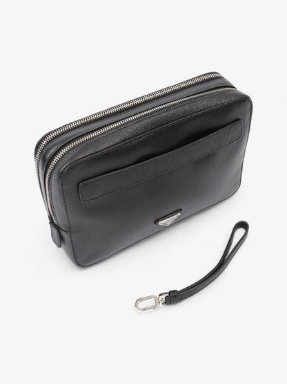 Prada Zipped Clutch Black Saffiano Leather