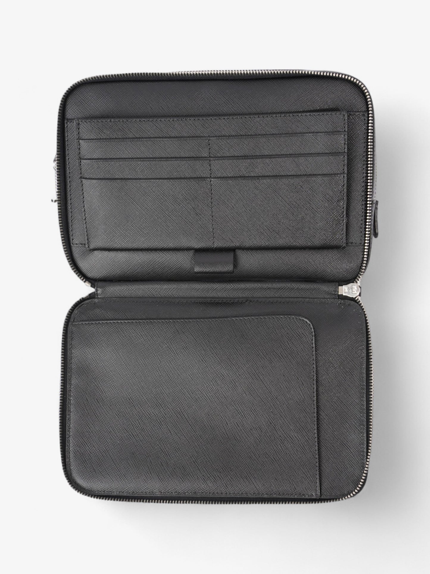 Prada Zipped Clutch Black Saffiano Leather