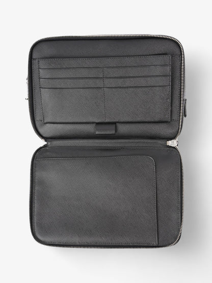 Prada Zipped Clutch Black Saffiano Leather