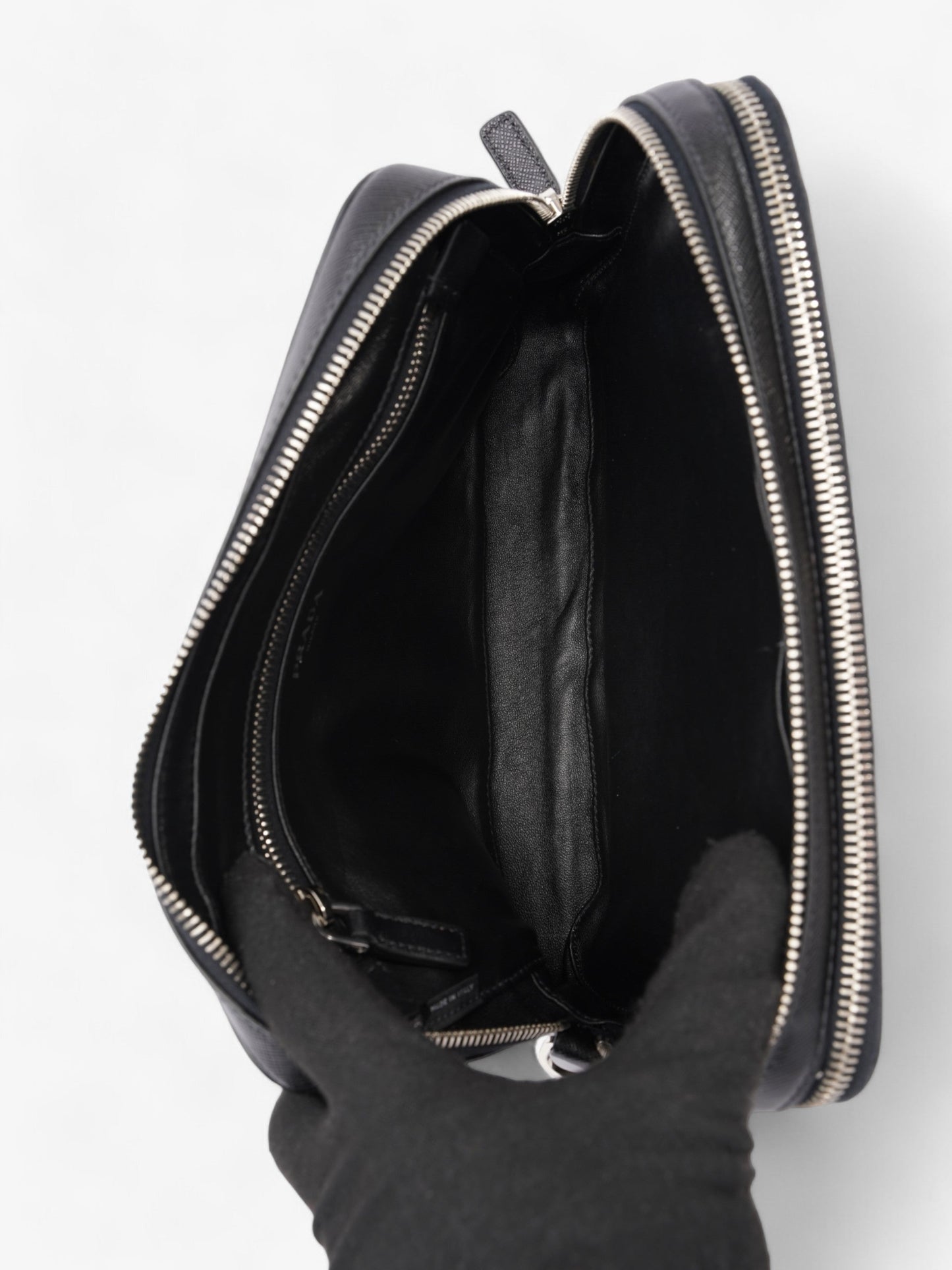 Prada Zipped Clutch Black Saffiano Leather