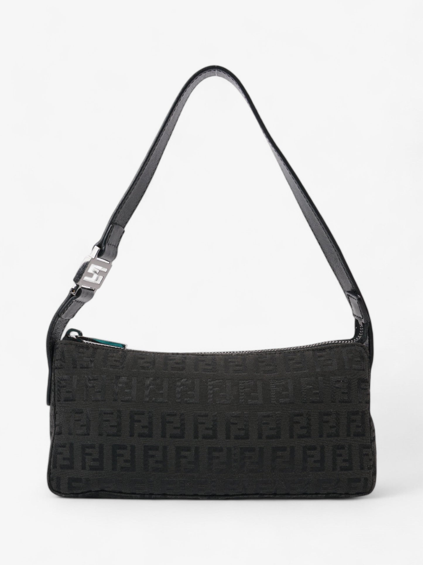 Fendi Zucca Shoulder Bag Black Canvas