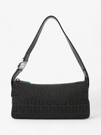 Fendi Zucca Shoulder Bag Black Canvas