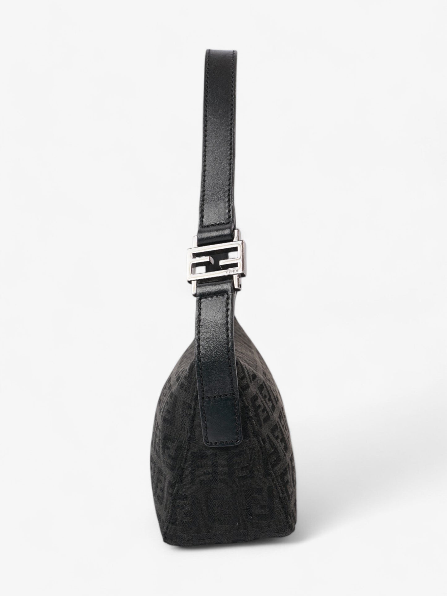 Fendi Zucca Shoulder Bag Black Canvas