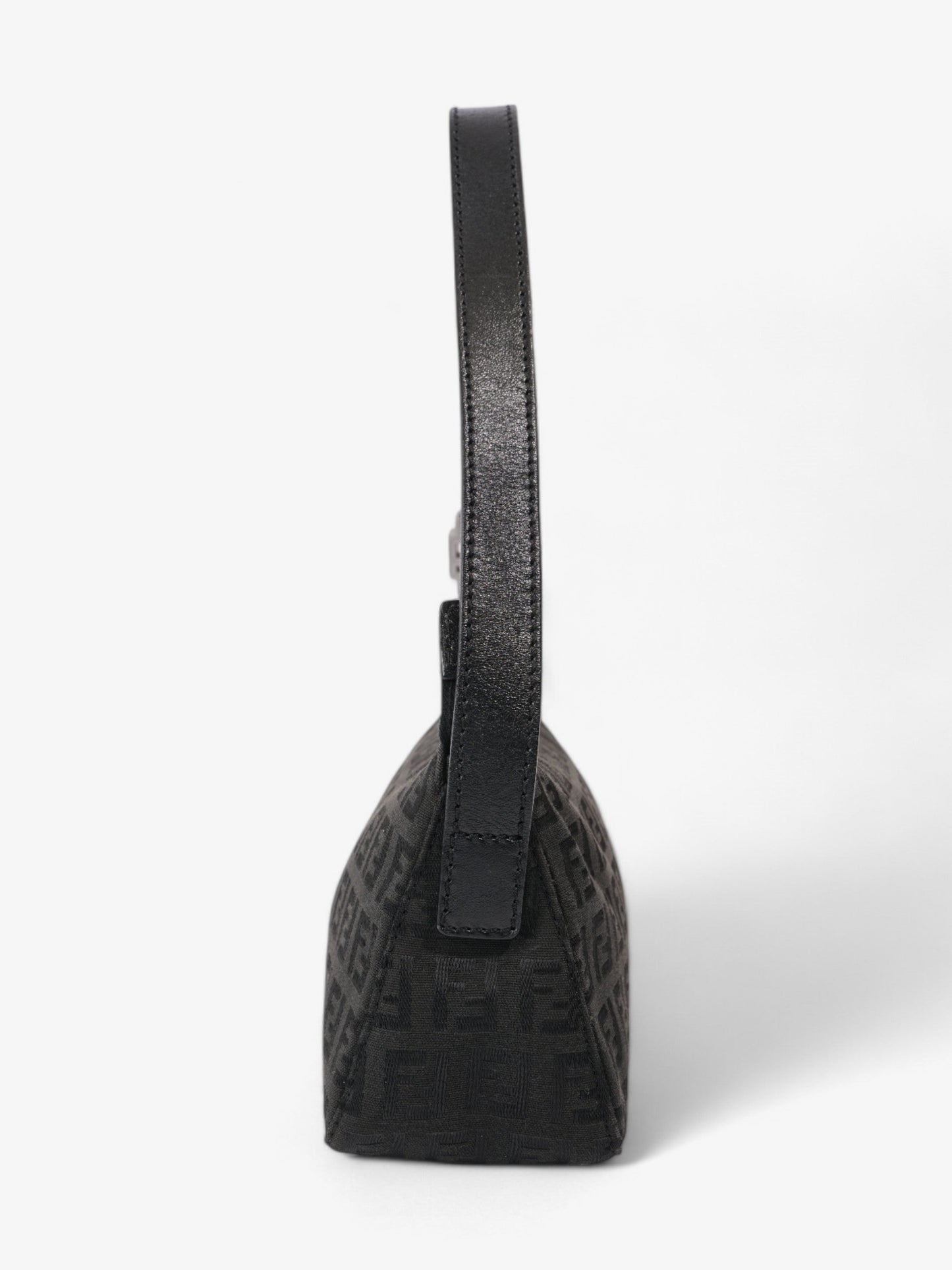 Fendi Zucca Shoulder Bag Black Canvas