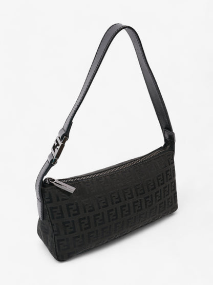 Fendi Zucca Shoulder Bag Black Canvas