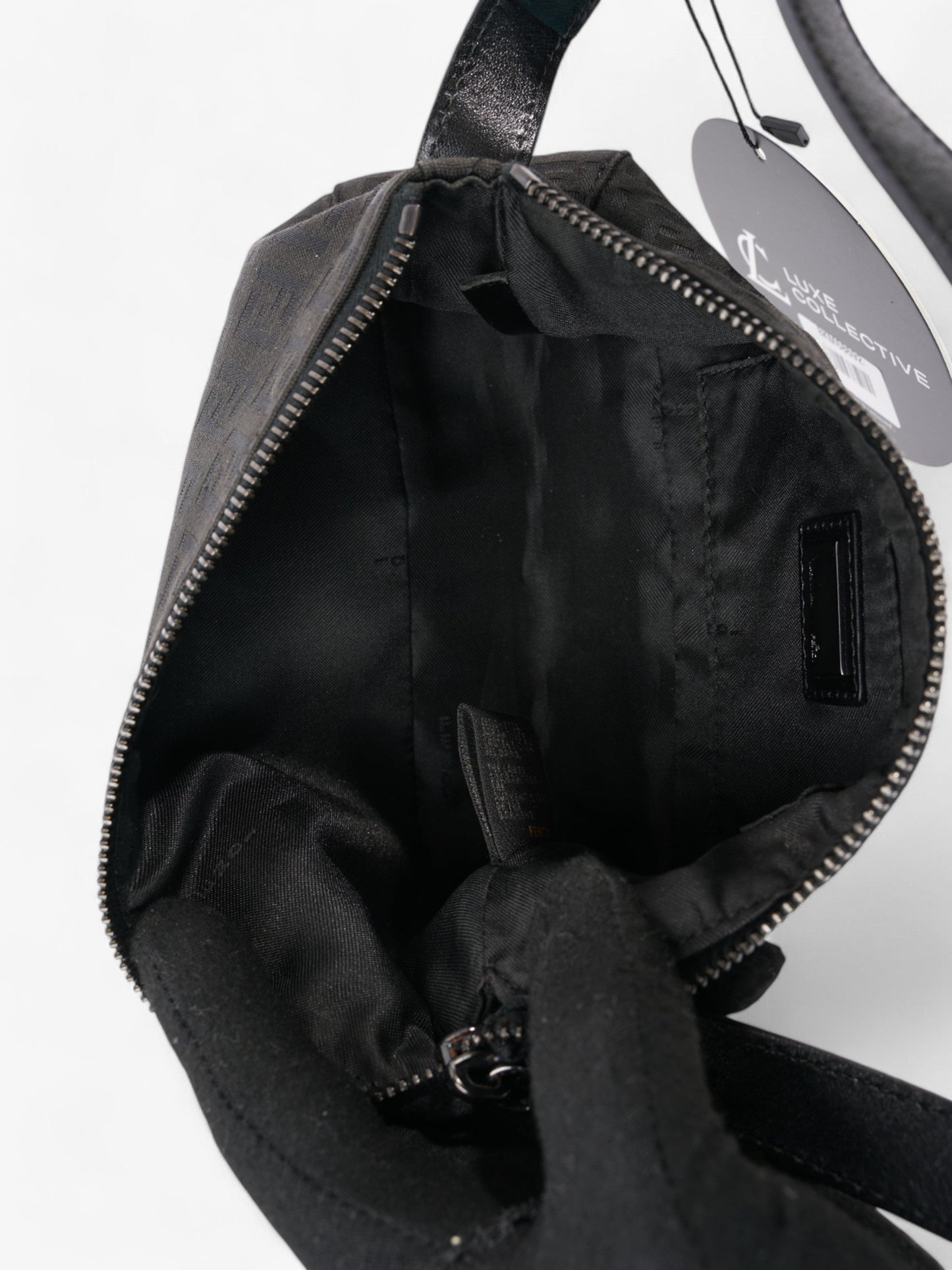 Fendi Zucca Shoulder Bag Black Canvas